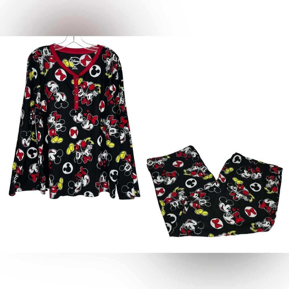 Disney Mickey Mouse‎ Thermal Long Sleeve Womens Plus 3X (22W-24W) Pajama Set